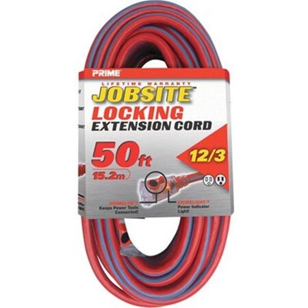 Prime Prime KCPL507830 Red & Blue Jobsite Locking Extension Cord 50 ft. KCPL507830